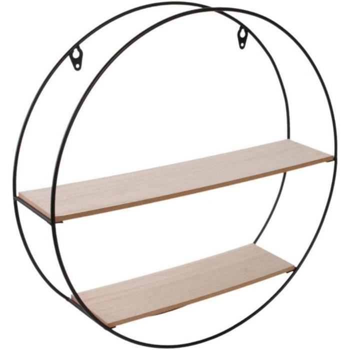 Etagere Bois Metal Rond 40X10X40 Cm Mobilier Meuble Etagere Rangement ...