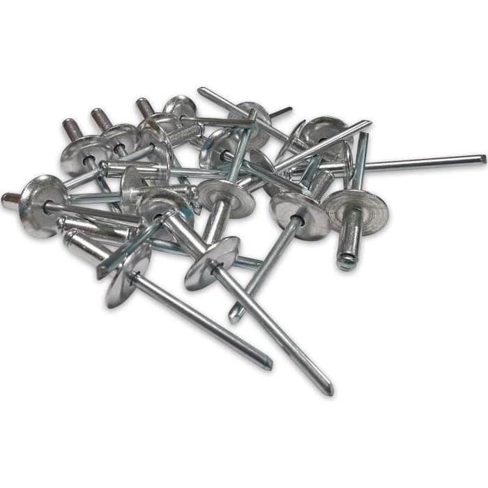 250 Rivets Alu Tete 16 Mm Extra Large De 4.8 X 14 Tige Acier[x6187 ...