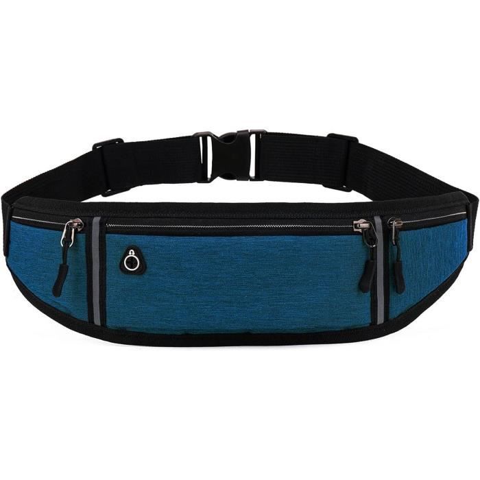 Ceinture De Course Ultra-légère – 4 Poches Séparées, étanche TPU, Bande Réfléchissante – Pour Smartphone Jusqu’à 7,2 Pouces – Homme/femme, Noir
