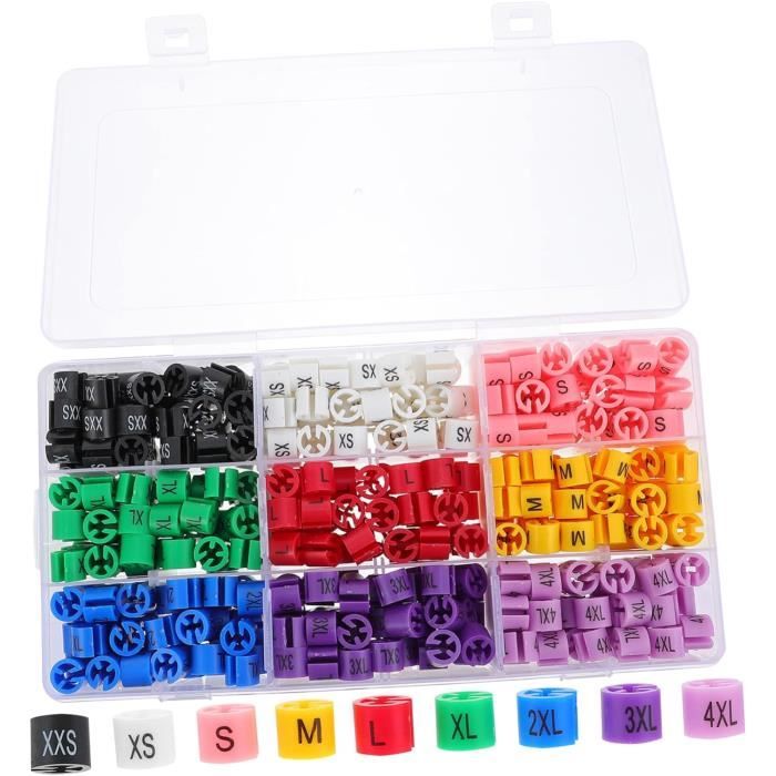 80 Étiquettes Plastique Rondes Chiffrées Pour Cintres - Marqueurs De Taille Colorés, Organisation Vêtements Ou Retail