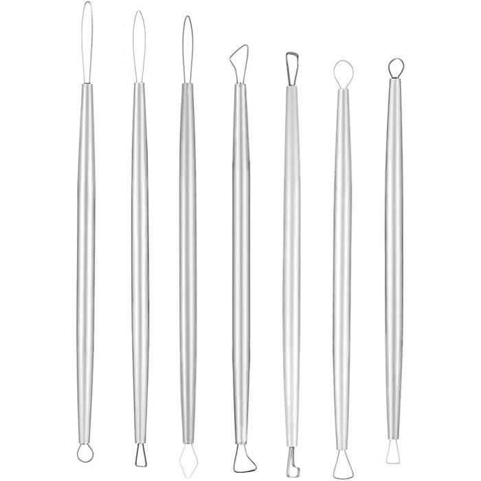 Lot De 5 Outils De Sculpture En Acier Inoxydable Pour Argile Et Pâte Polymère - Double Extrémité