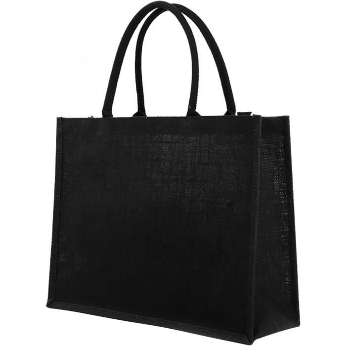 Sac Cabas En Toile De Coton épais - 36 L - Pliable Avec Bandoulière - 6 Poches - Idéal Courses, Plage, Pique-nique