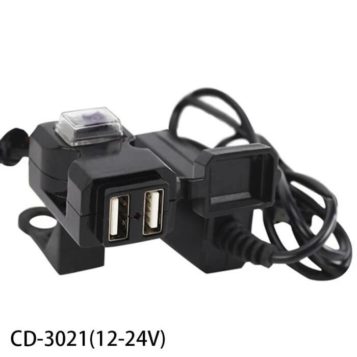 Chargeur USB Chargeur d'alimentation de téléphone portable de moto USB Prise  de port étanche 12V - Cdiscount Auto