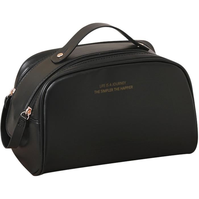 Trousse De Toilette En Cuir Premium Marshallwalllet – Homme/Femme, Noire