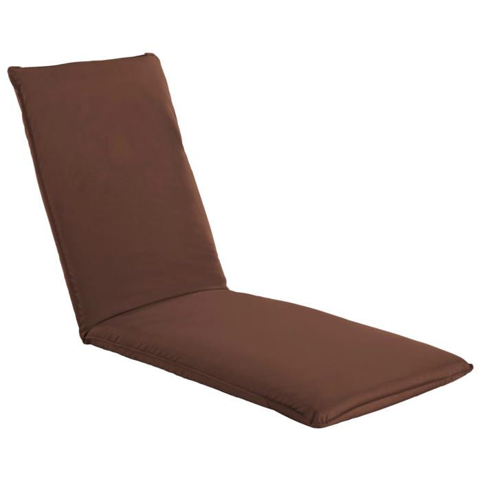 transat chaise longue bain de soleil lit de jardin terrasse meuble d exterieur pliable tissu oxford marron