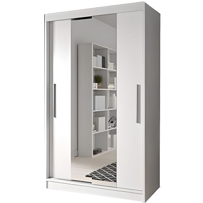 Armoire De Chambre Avec Miroir 2 Portes Coulissantes Style
