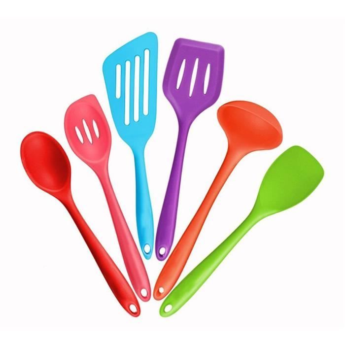 Ensemble De 12 Ustensiles De Cuisine En Silicone Avec Seau Rangement - Manches En Bois, Sécurité Alimentaire - Pour Dortoir, Appartement, Maison