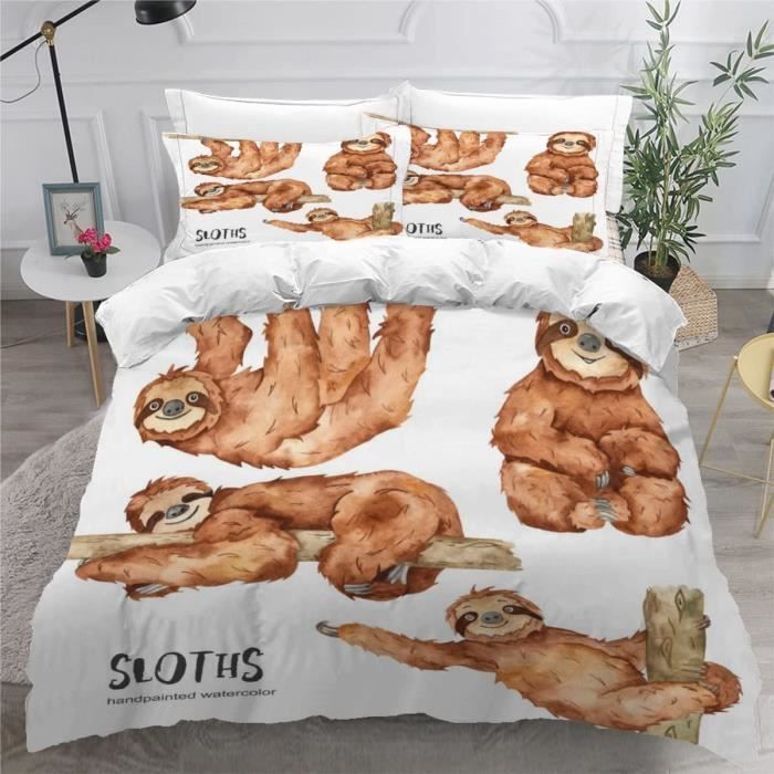 Parure Housse De Couette 3D Singe Pop Art - Ensemble King 220x240 Cm + 2 Taies, Imprimé Couleurs Vives, Microfibre Douce