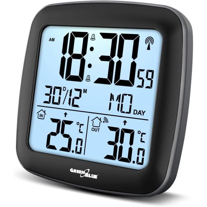 Thermomètre Numérique Intérieur/Extérieur Sans Fil EMOS E0129 – Portée 80m, Mémoire Max/Min, Écran Géant
