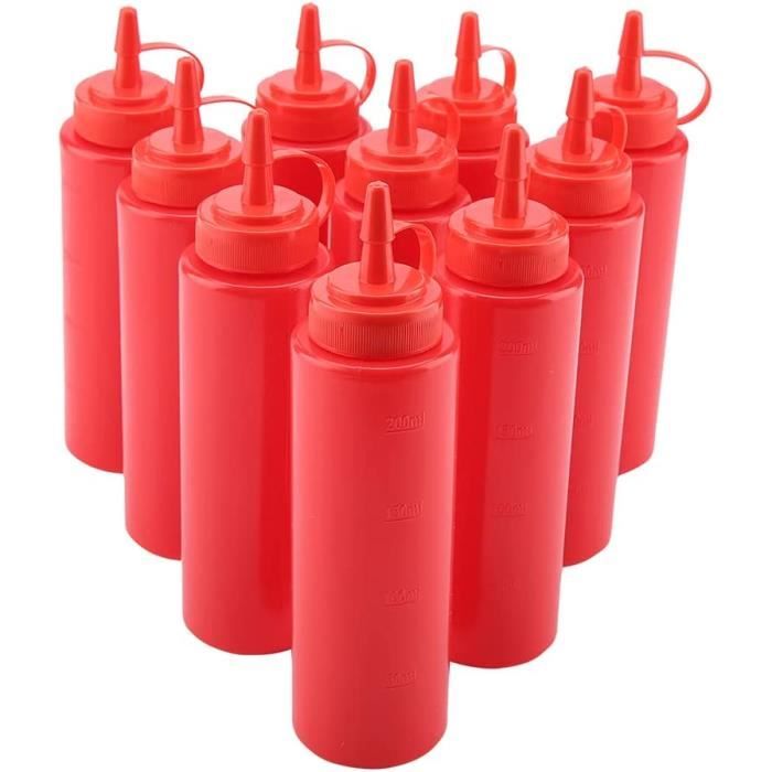 10 piècesEnsemble 240 ML Bouteilles de Condiment à Presser