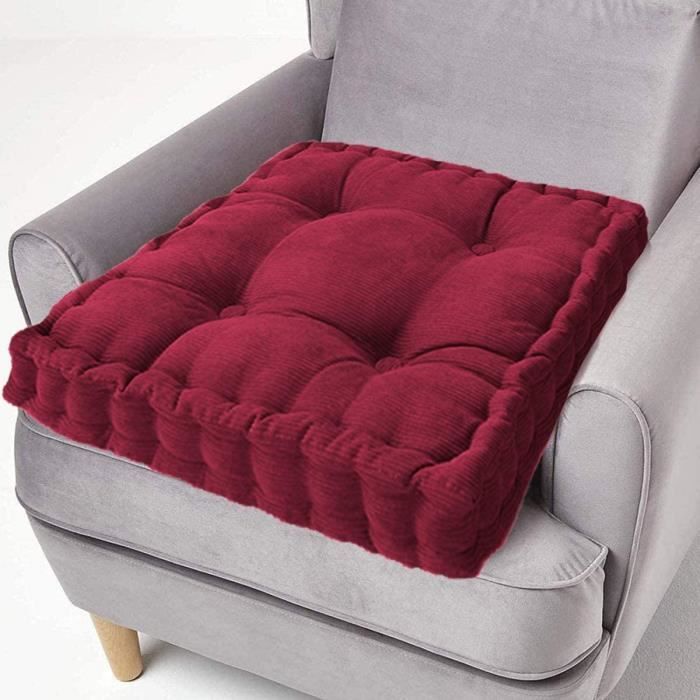 Coussin de siège rehausseur en coton, épais et carré, 50 cm, grand coussin  ferme pour fauteuil de jardin, chaise d'adulte (40 [437] - Cdiscount Maison
