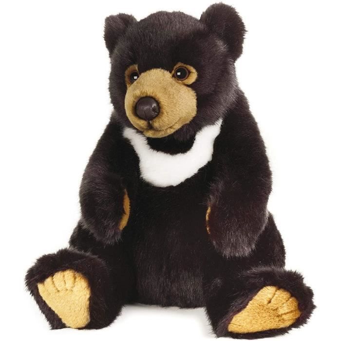 Peluche Ours Noir D Asie de 26 cm marron Cdiscount Jeux Jouets