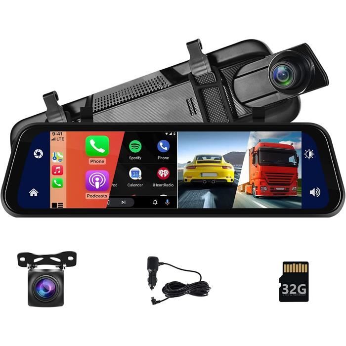 9,66 Pouces Dashcam Rétroviseur & Caméra de Recul avec sans Fil Bluetooth Carplay  Android Auto, Ecran Tactile de Vision Noctur[125] - Cdiscount Auto