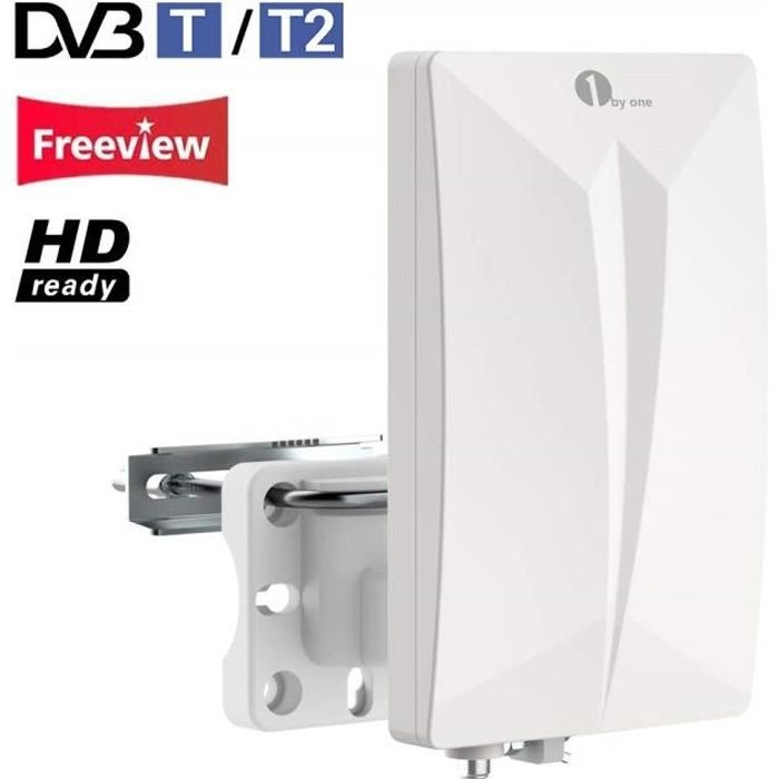 Antenne Amplifiée Extérieure TNT Gain Élevé - Résistante Intempéries, Idéale Zones Rurales Réception TV 4K