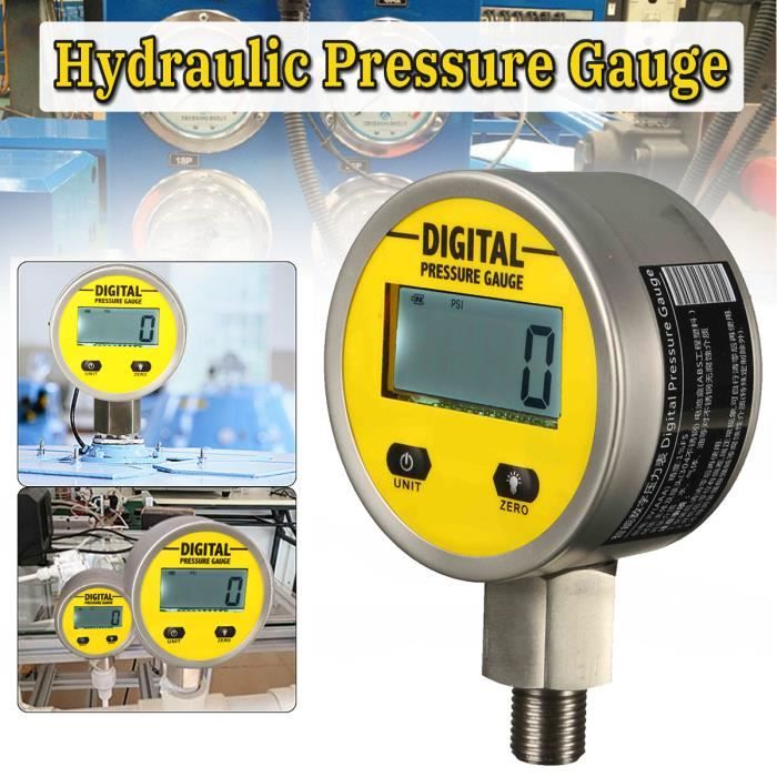 400BAR//40Mpa affichage numérique Huile Hydraulique Jauge De Pression test compteur /& Manuel