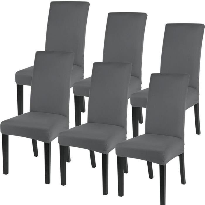 Housse de Chaises Haute Salle a Manger 6 pièces Gris Universelle