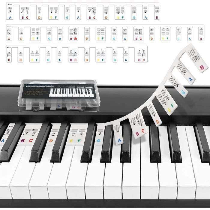 2X Autocollants Pour Clavier De Piano Grand/Piano électrique 61 Touches Stave Notation Note Strip Label Symbole Pour Les Etudiants Debutants 2X Autocollants Pour Clavier De Piano Grand/Piano électrique 61 Touches Stave Notation Note Strip Label Symbole Pour Les Etudiants Debutants