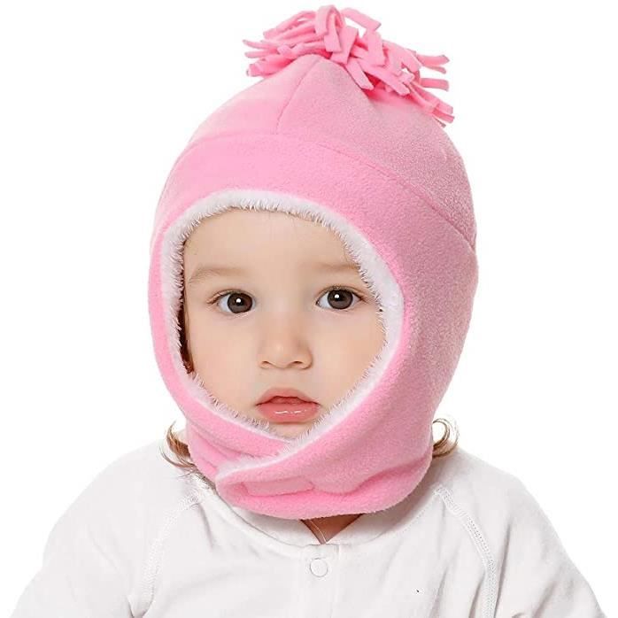 Bonnet en Molleton Chaud pour Bebe Garcon Fille Ensemble Chapeau et Moufle de Pilote d hiver a Oreillettes pour Bebe S Rose Cdiscount Puericulture Eveil bebe