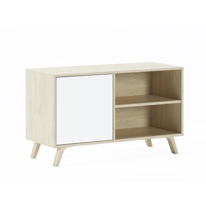 Meuble TV porte gauche Puccini et Blanc 