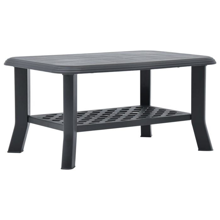 Table basse - VIDAXL - Anthracite - Résistante aux intempéries - Étagère de rangement - Légère