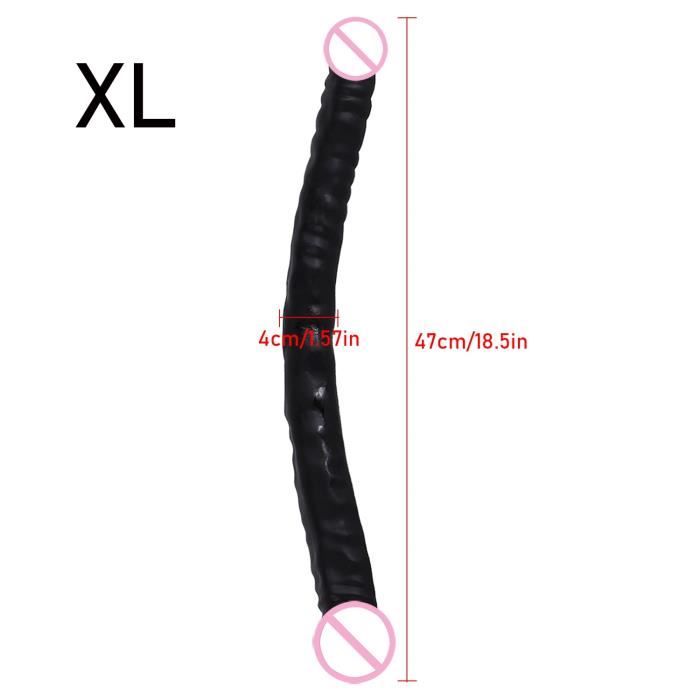 Gode Anal Extra-long Réaliste En Silicone Souple - Noir, Avec Ventouse - Sextoy Unisexe Neuf