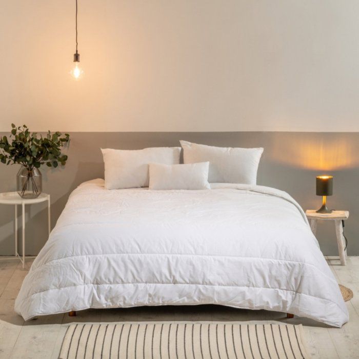 Couette Tempérée 1 Personne Bleu Câlin | Taille 140x200 Cm | Garnissage Polyester 350 G/m² | Fabriqué En France, Éco-responsable