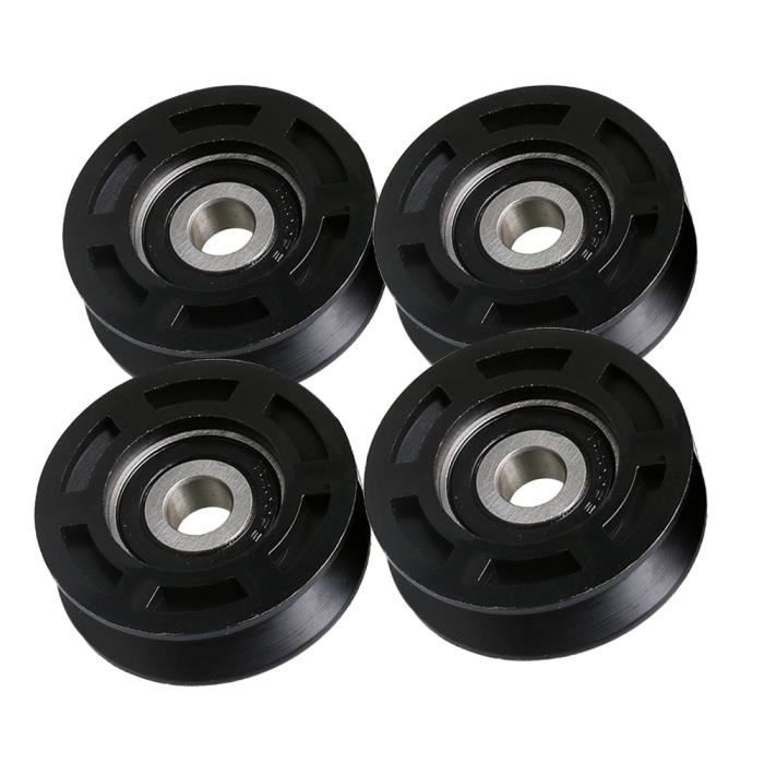 4 Poulies à Billes Yibuy Type V - 50x10x16mm Pour Portes Et Meubles