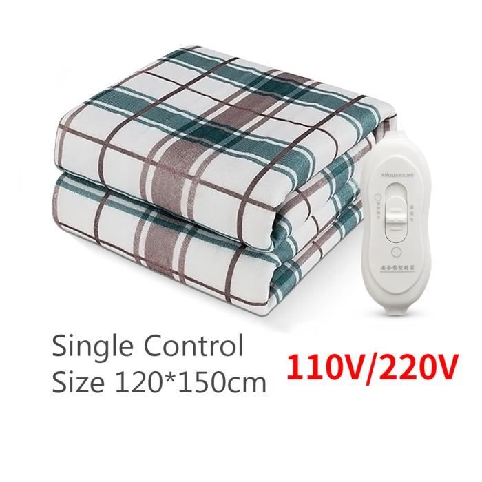Couverture Chauffante électrique 150x80 Cm - 60W (100W Préchauffage) - Pour Lit, Canapé - Hypoallergénique