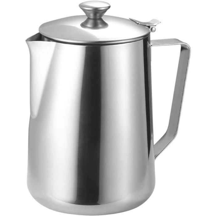 Lot de 6 pots à lait en acier inoxydable de 3 oz - Petit pot à lait à expresso - Pichet à mousse portable - Pour lait, expresso, cappuccino