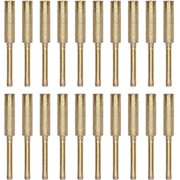 5 pièces aise cylindrique revêtue de diamant 4mm affûteur de tronçonneuse lime en pierre scie à chaîne affûtage sculpture outils de meulage  1420