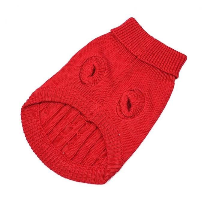 Meilleurs prix pour Pet Dog Classic Tricots Pull Chaud Hiver Chiot Manteau Pour Animaux De Compagnie Pull Doux Vêtements Pour Petits Chiens S Rouge