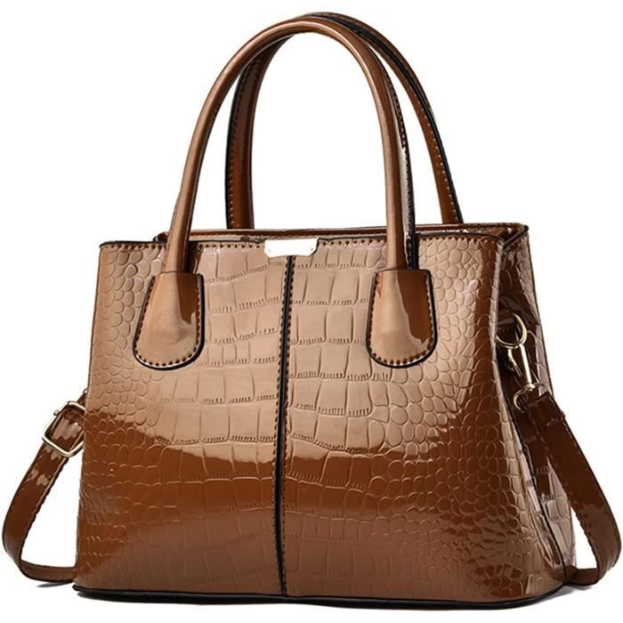 Sac à Main Bandoulière Femme NICOLE & DORIS - Cuir PU Souple, Imperméable - Dimensions 28x9,7x23,5 Cm