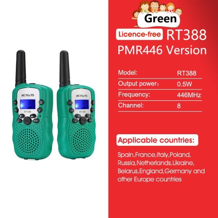 Talkies Walkies,walkie-talkie pour enfants,2 pièces,RADIO sans licence,8 canaux,radio