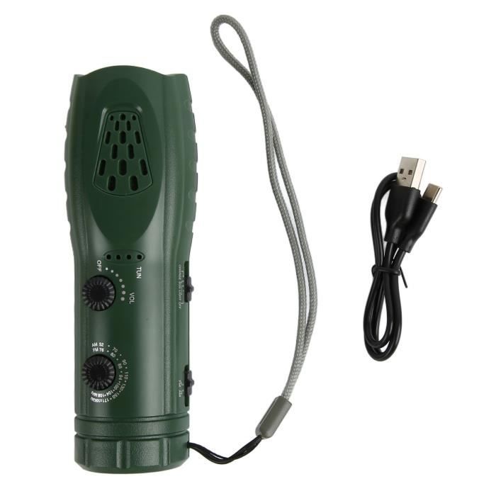 GOTOTOP Emergency Flashlight Radio, Hand Crank Flashlight Radio Highly