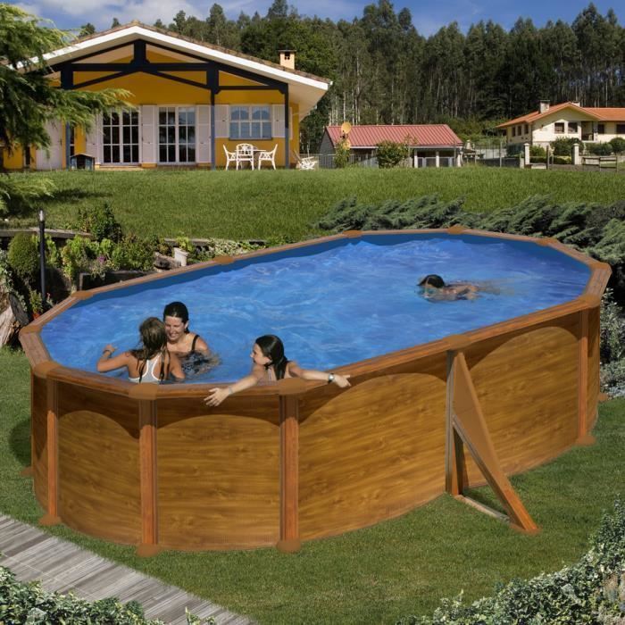 Piscine Hors Sol En Acier GRE MAURITIUS Ovale, Profondeur De 1.32 M