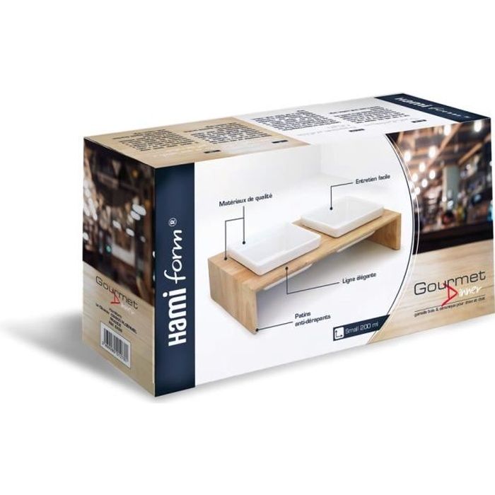 Support Bois Croquettes Doubles Chat Cdiscount