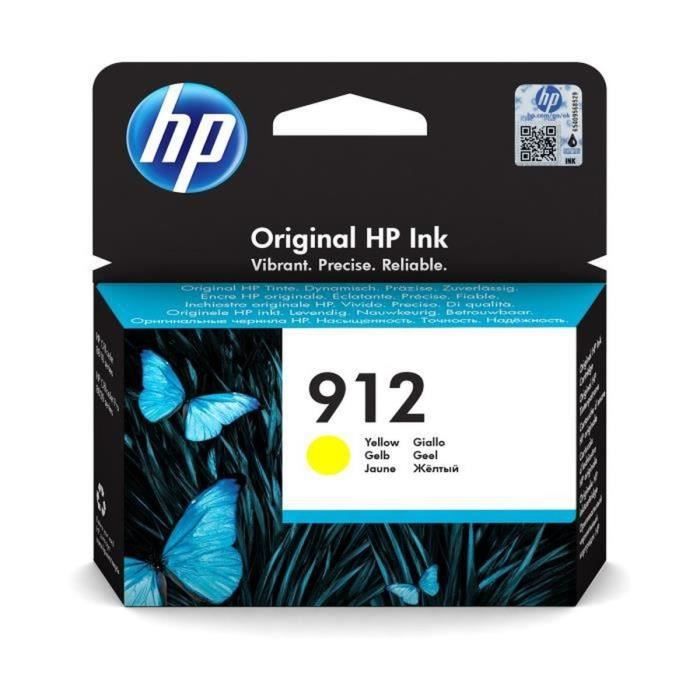 HP 912 Cartouche dencre jaune authentique (3YL79AE) pour HP OfficeJet 8010 series/ OfficeJet Pro 8020 series