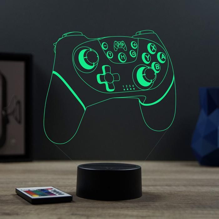 Lampe 3D Manette de jeu Nintendo – LED – Idée Cadeau – Fabriquée en France