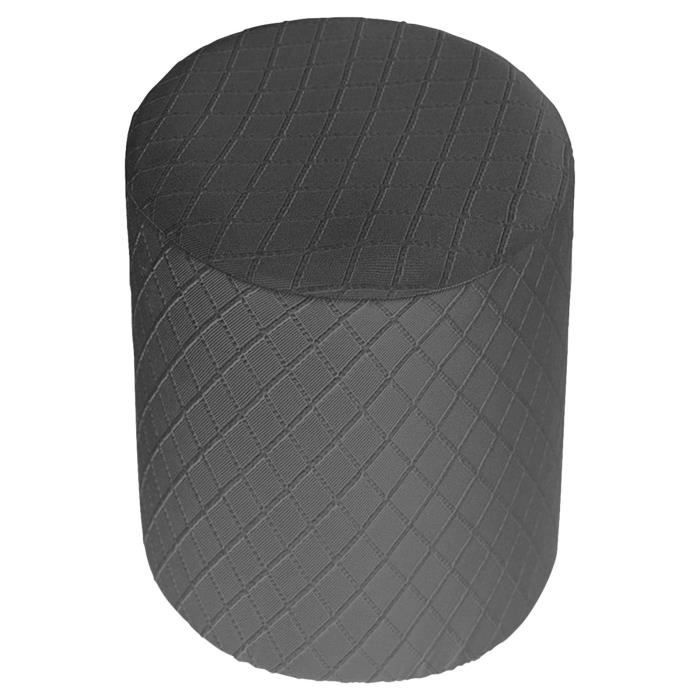 housse de pouf ronde en polyester épais gris - kowaku - pour repose-pieds ottomane surdimensionné