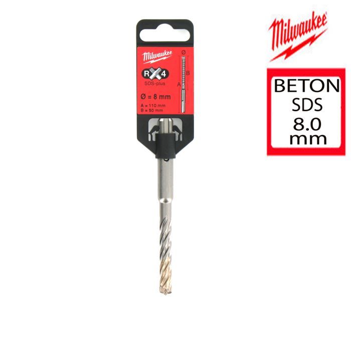 Foret MILWAUKEE RX4 SDS plus 8 X 110mm 4932352021