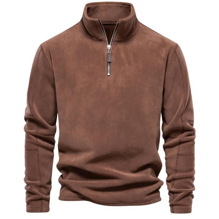 Pull Col À Fermeture Éclair Chaud Pour Homme Manches Longues