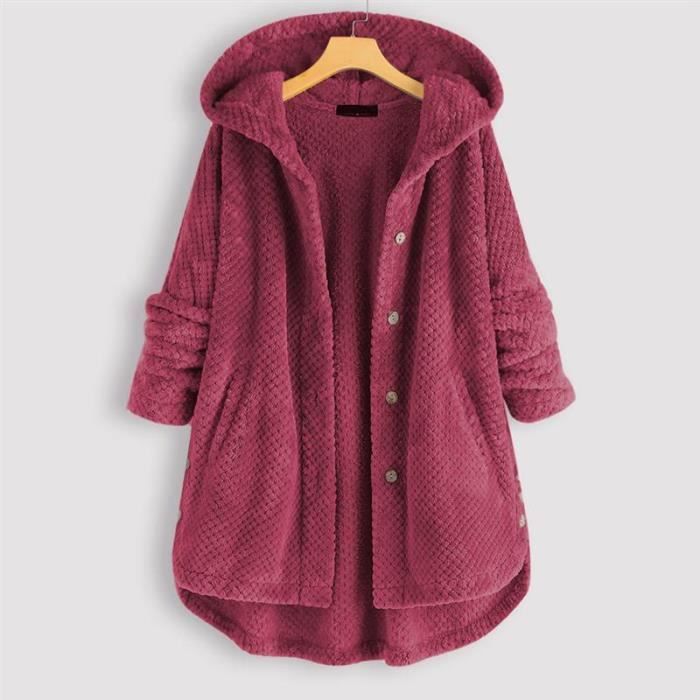 Manteau à Capuche En Polaire Pour Femmes Manches Longues Poches Ouvertes Cardigan à Capuche Doux Et Chaud