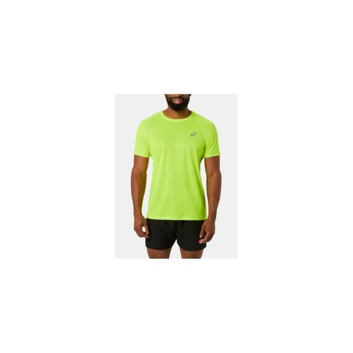 T-Shirt Running ASICS Homme CORE SS TOP - Fluo Vert - Matériaux recyclés - Manches courtes - Respirant