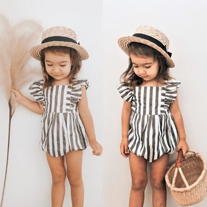 Combishort Combi Short Barboteuse A Volants Pour Nouveau Ne Bebe Filles Filles Blanc Cdiscount Pret A Porter