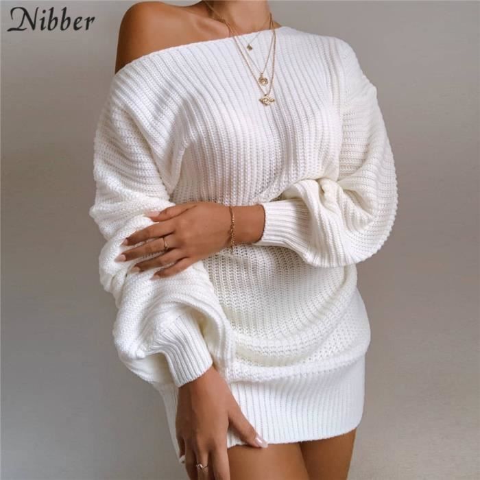 Robe Nibber robe pull tricot e sans bretelles pour femme tenue