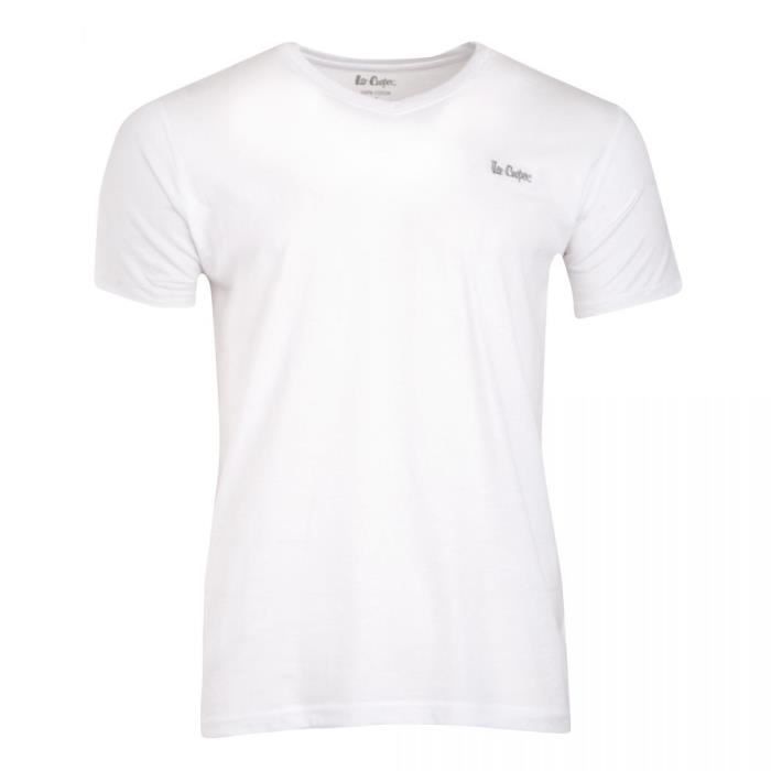 Tee-shirt simple col V manches courtes coton Homme LEE COOPER