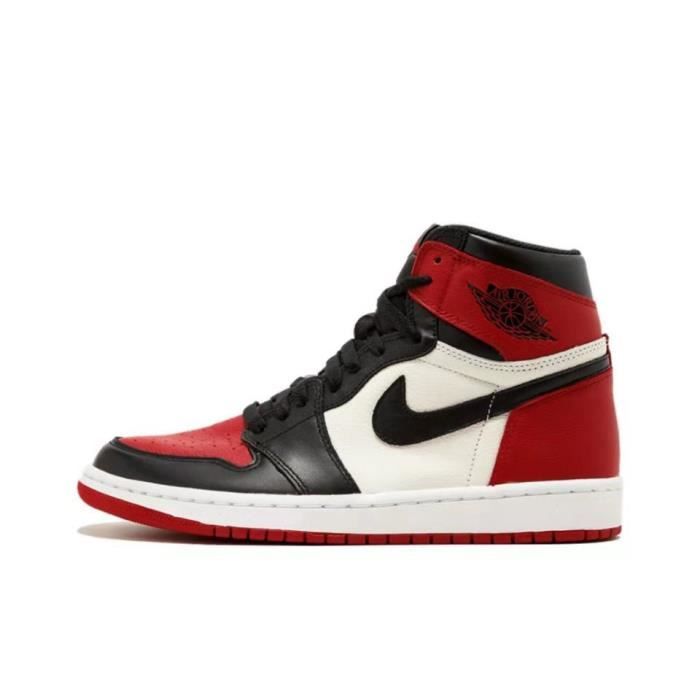 Air Jordan 1 Retro High Bred Toe chaussures de basket montantes à bout noir  et rouge chaussures de sport - Cdiscount Sport