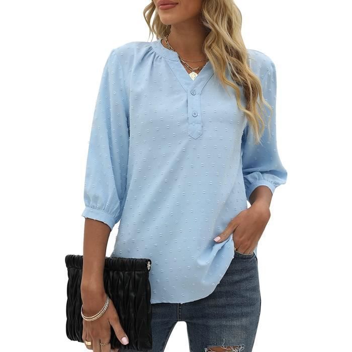 Blouse bleu clair femme outlet