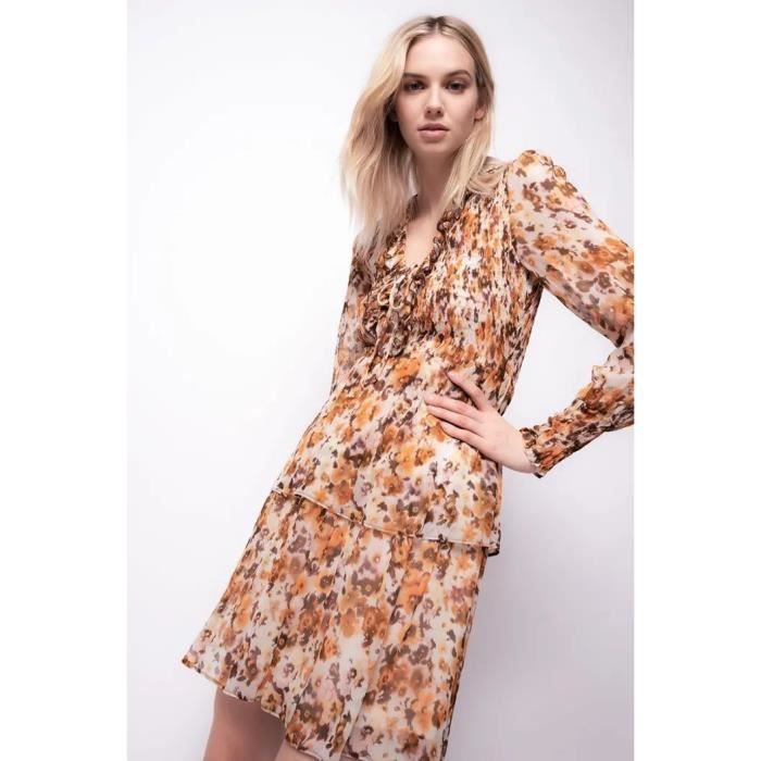 VERO MODA Curve Abito Lungo Stampa Viscosa | Leggero, Scollo A V, Spalline Sottili E Cinta In Vita