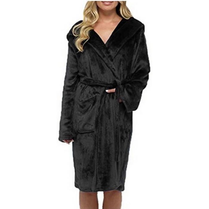 Peignoir femme noir capuche online